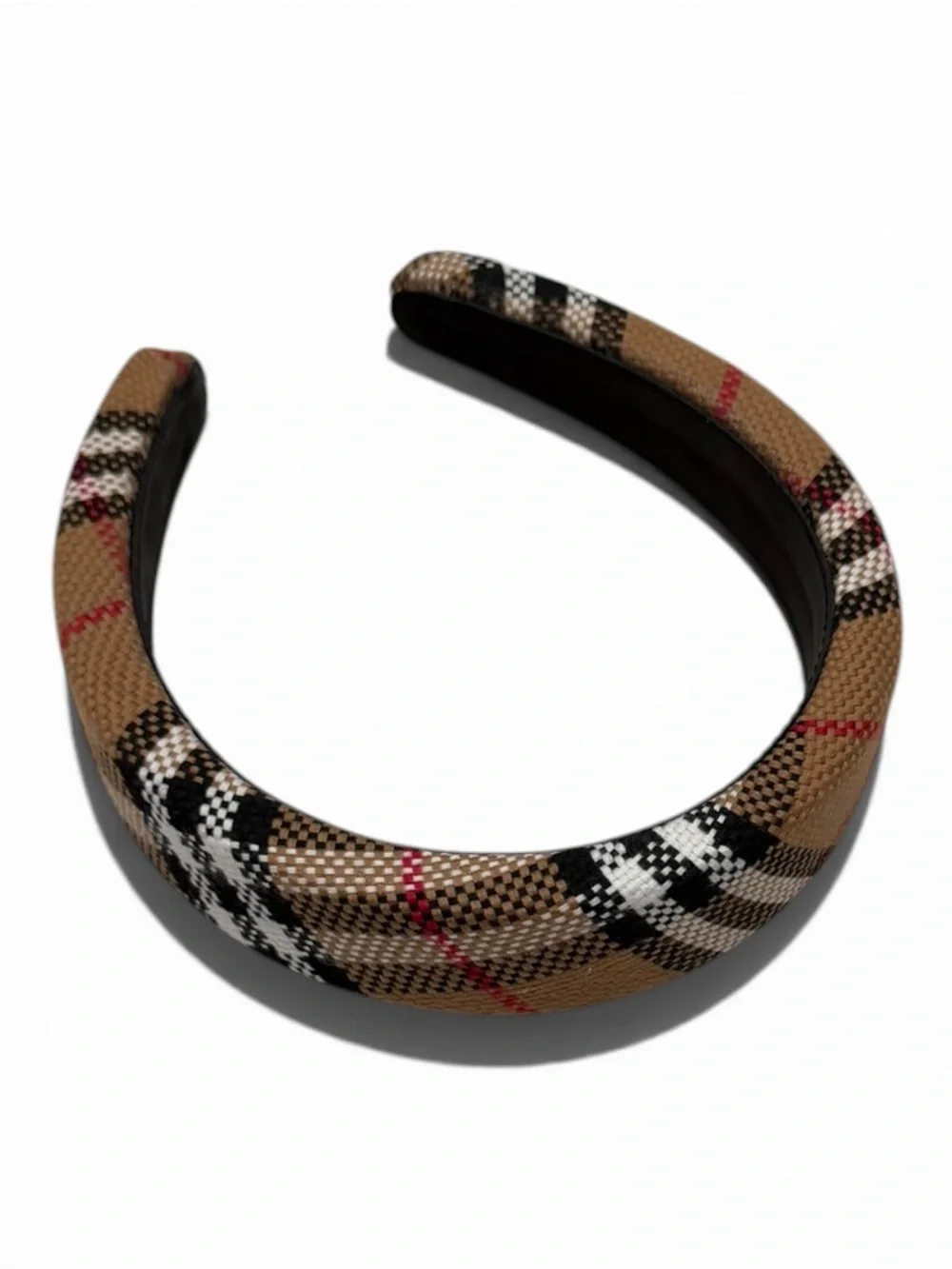 Burberry Vintage Knit Check Classic Plaid Padded Headband - Picture 4 of 4